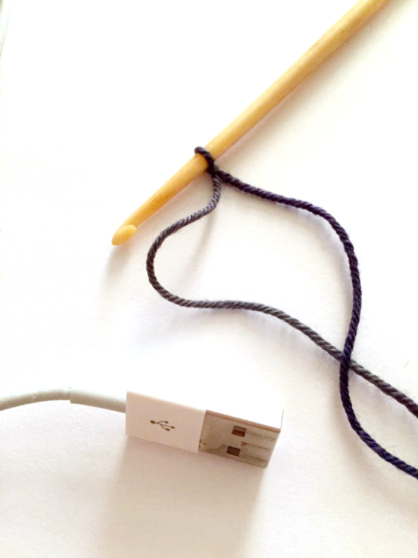 crochet cord covers set up