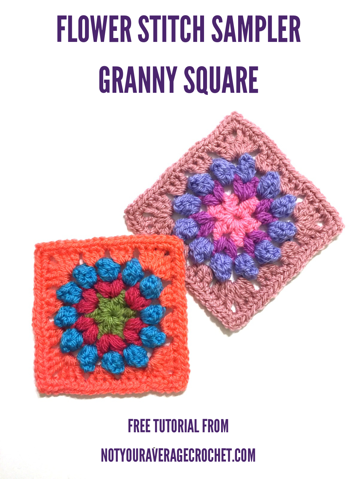 flower stitch sampler granny square