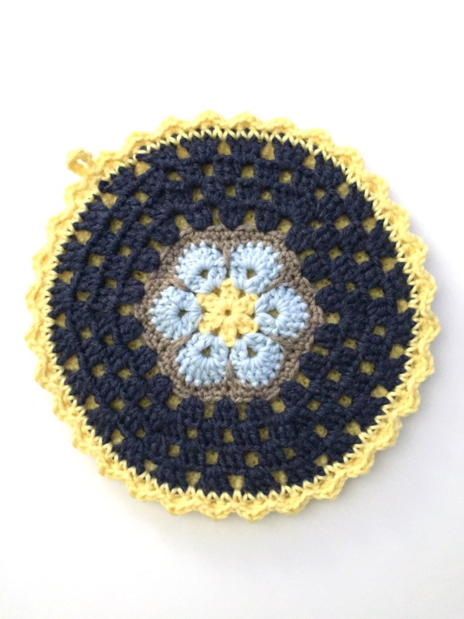 not your average crochet - african flower potholder